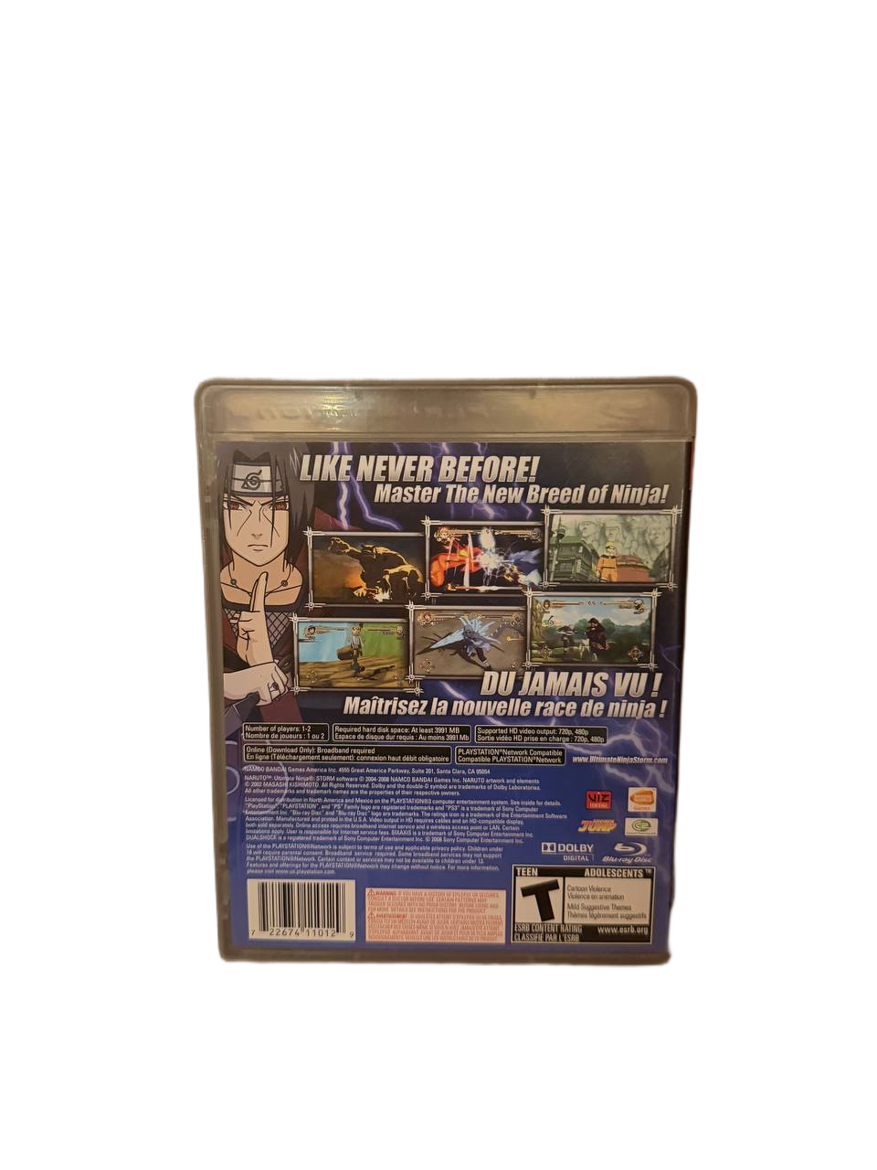 Naruto Ultimate Ninja Storm PS3 NTSC-U - Back Cover