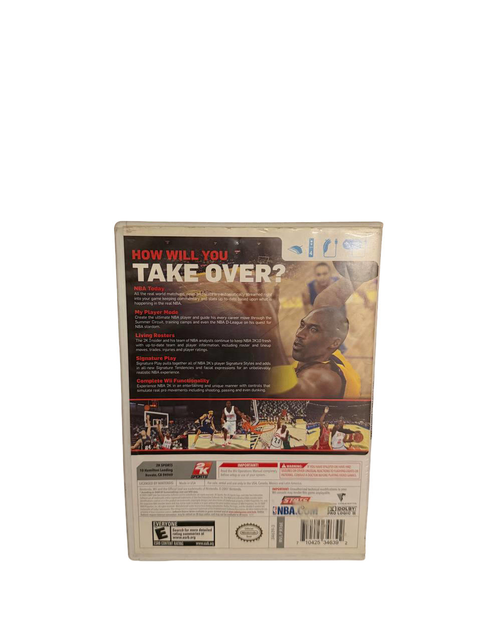 NBA 2K10 Wii - Back Cover