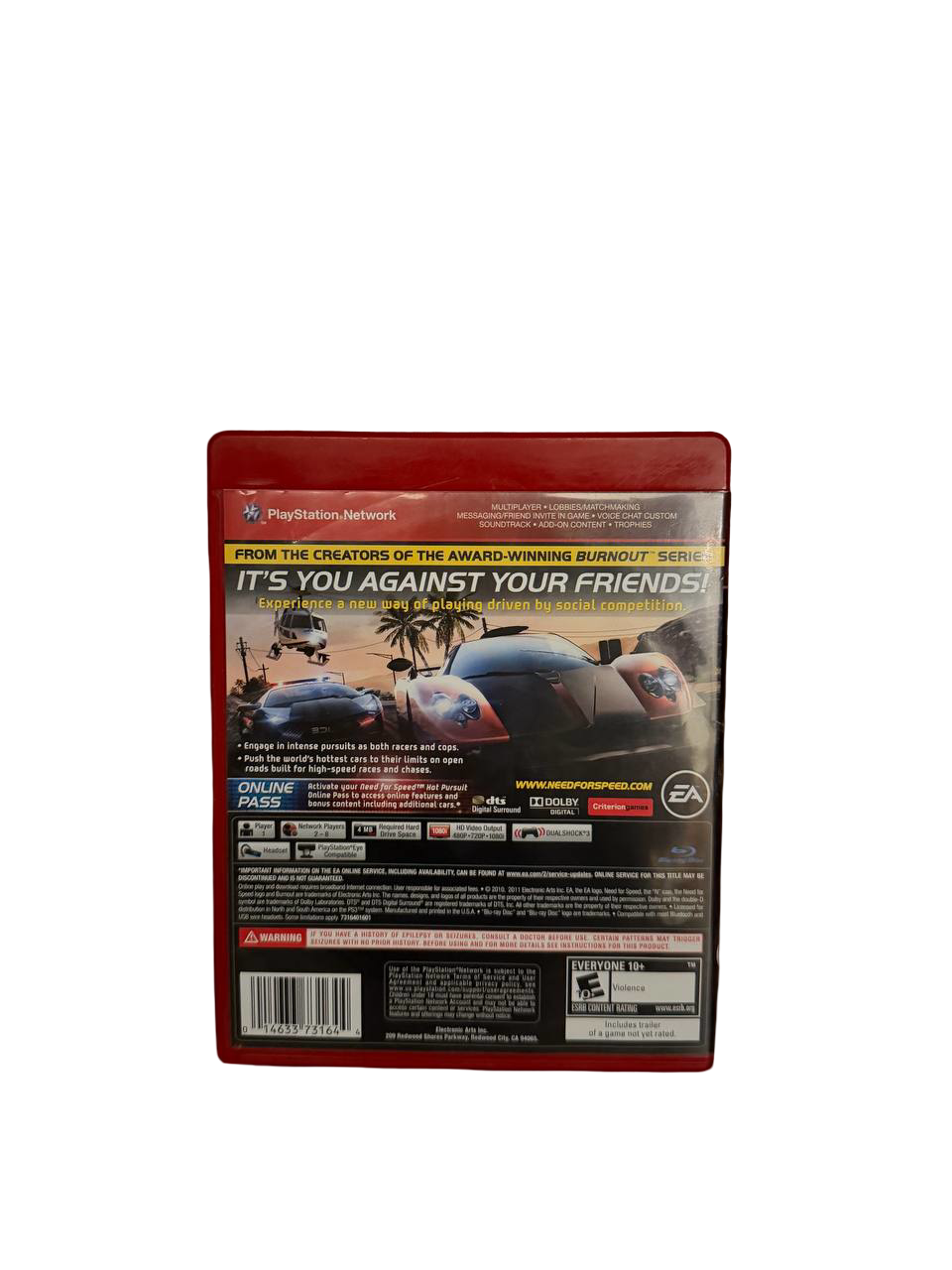 NFS Hot Pursuit PS3 - Back Cover Nissan GT-R