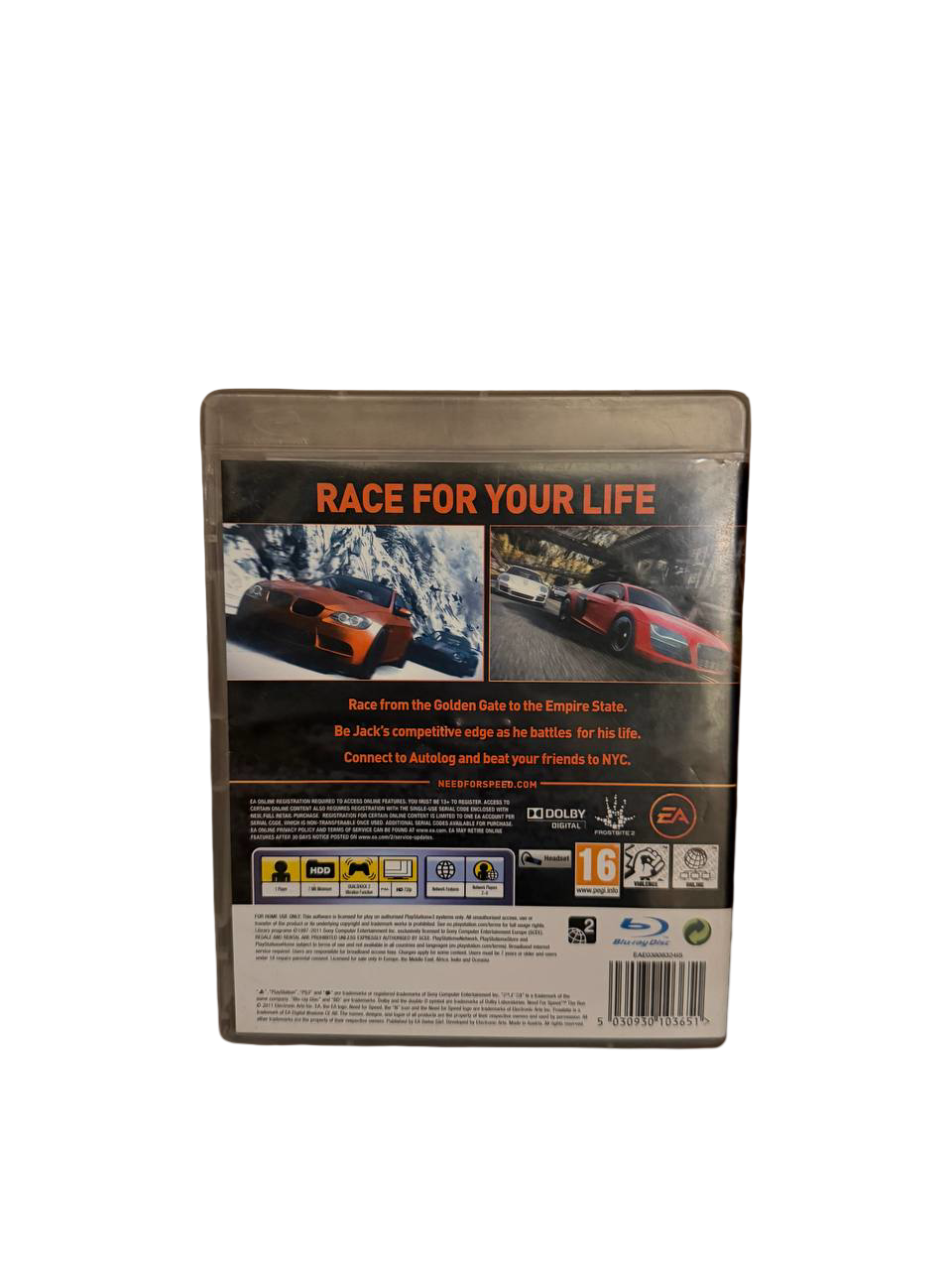 NFS The Run PS3 - Back Cover 5030930103651