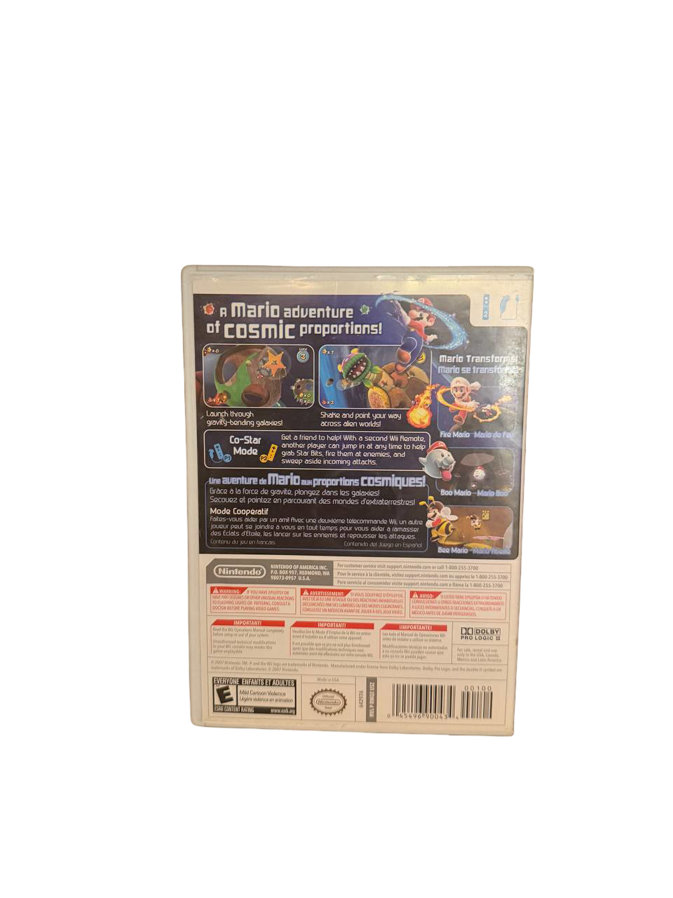 Super Mario Galaxy Wii - Back Cover