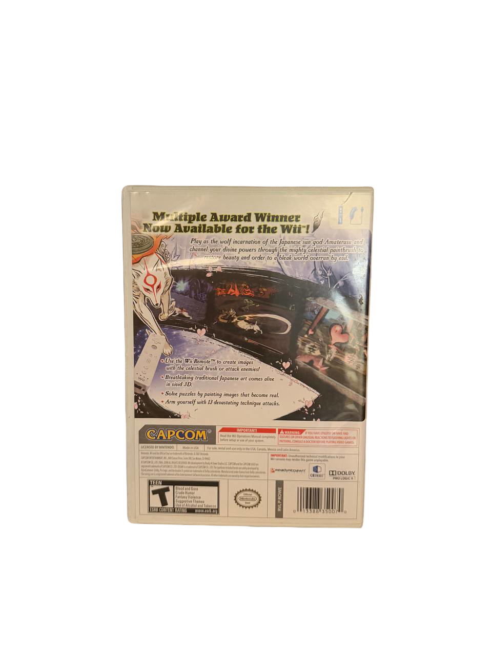 Okami Wii - Back Cover