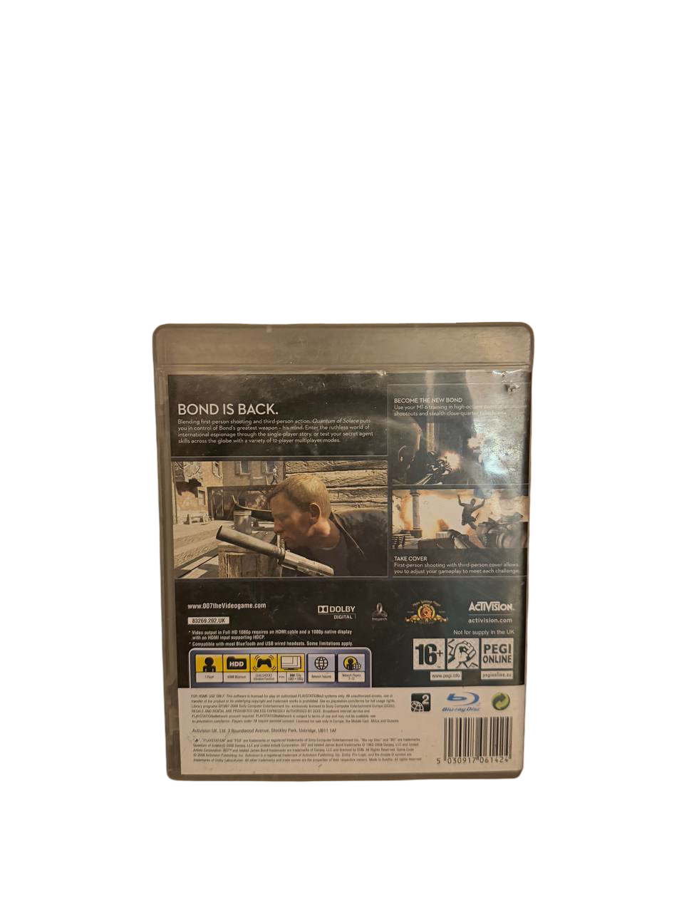 007 Quantum of Solace PS3 - Back Cover