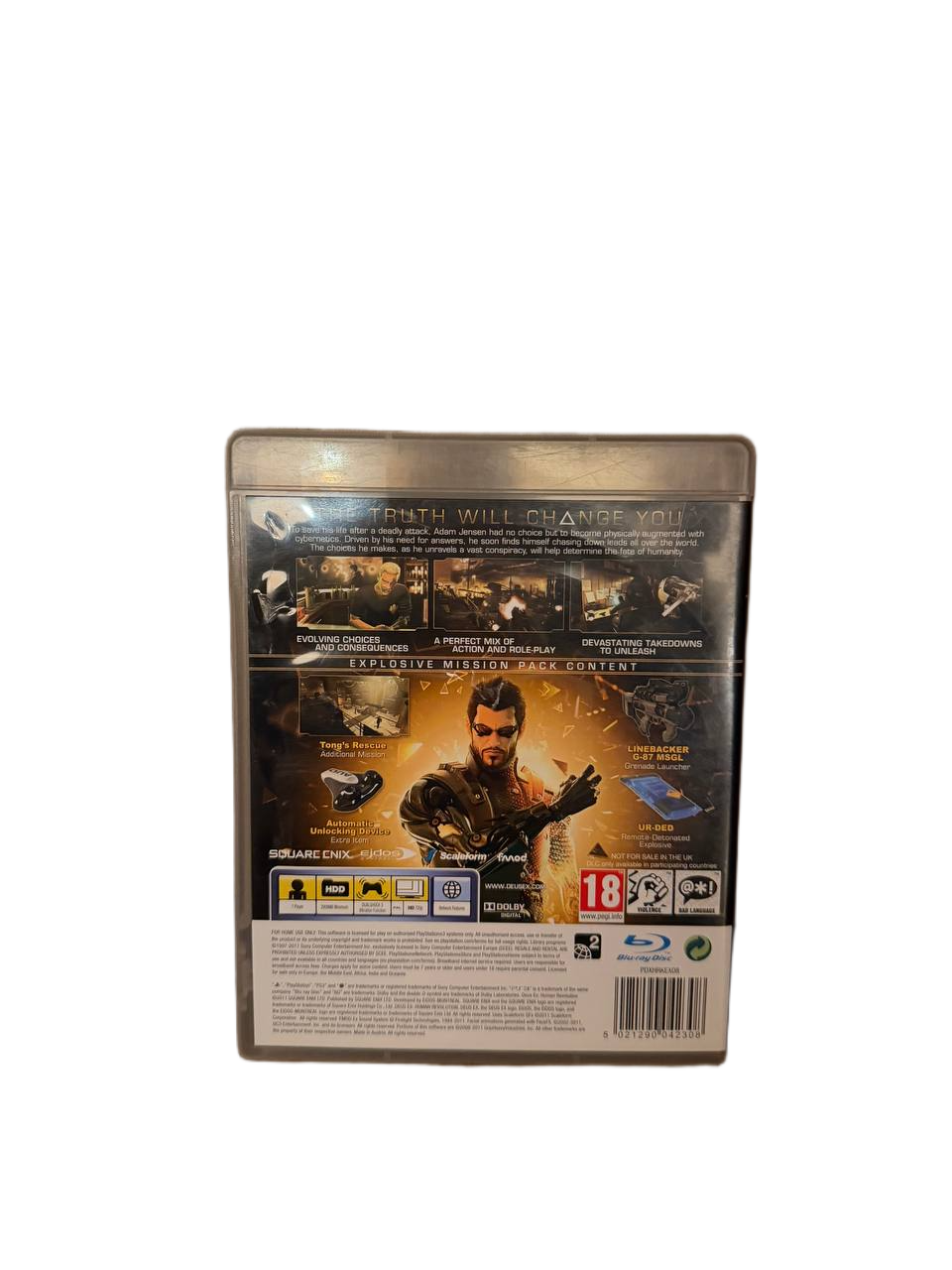 Deus Ex Human Revolution PS3 - Back Cover