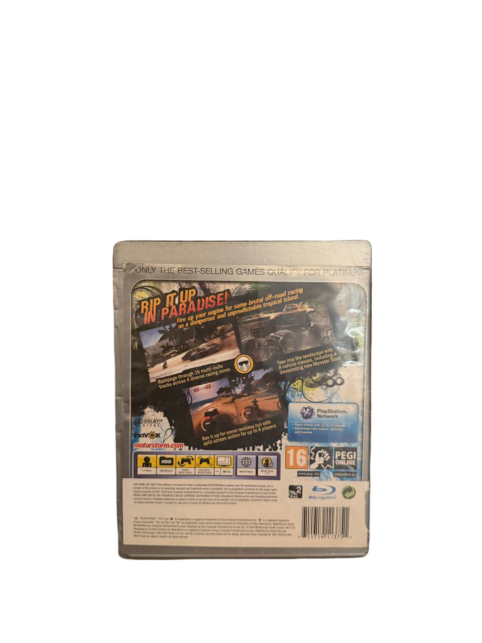 MotorStorm Pacific Rift PS3 - Back Cover