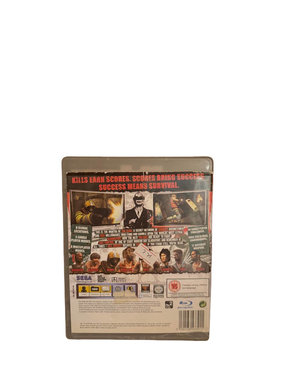 The Club PS3 - Back Cover