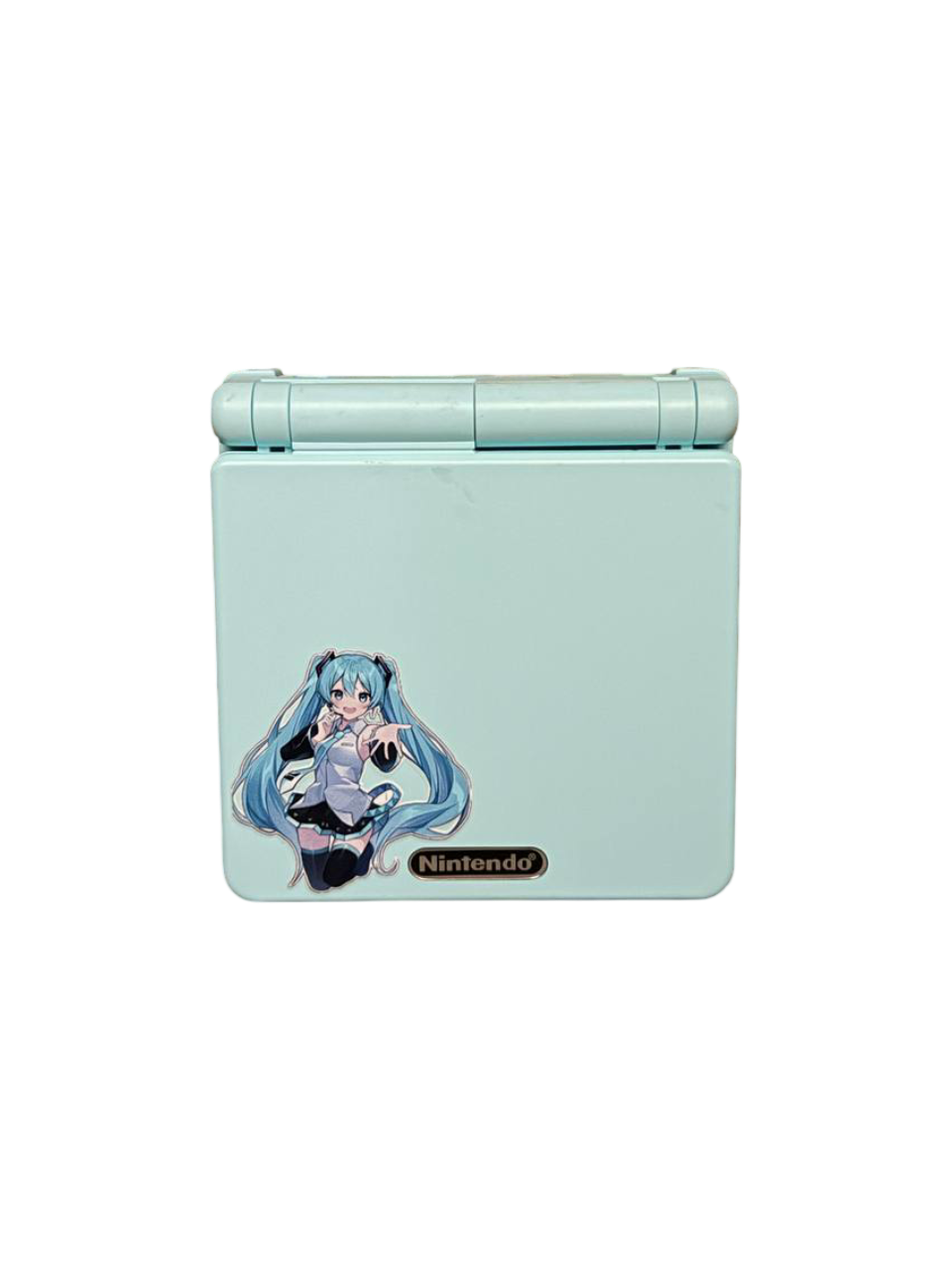 Game Boy Advance SP AGS-001 (Pearl Blue Hatsune Miku Custom Shell) [Used] - Nintendo