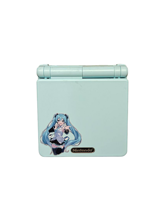 Game Boy Advance SP AGS-001 (Pearl Blue Hatsune Miku Custom Shell) [Used] - Nintendo