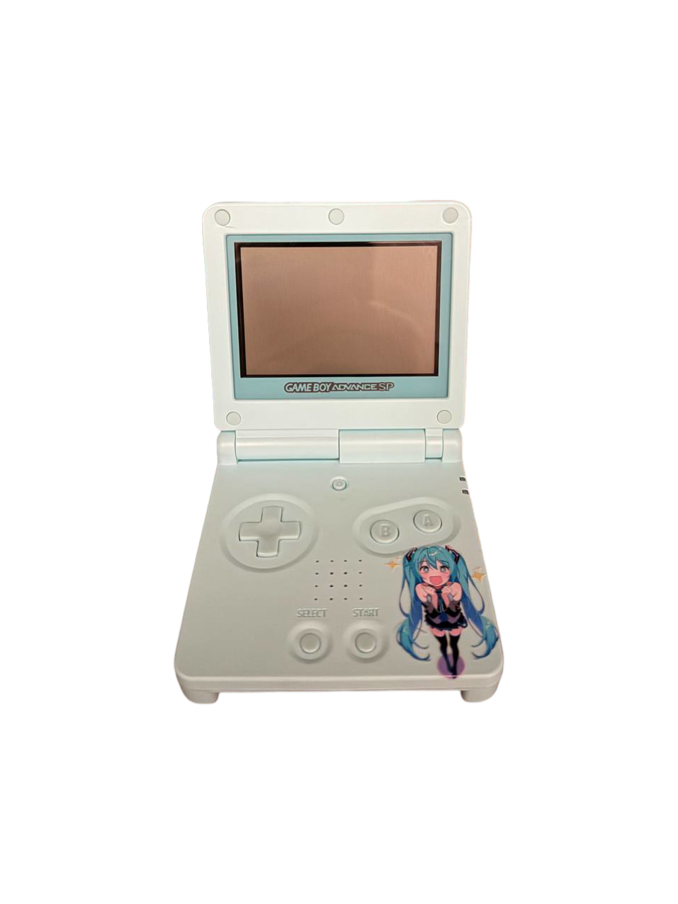 Game Boy Advance SP AGS-001 (Pearl Blue Hatsune Miku Custom Shell) [Used] - Nintendo