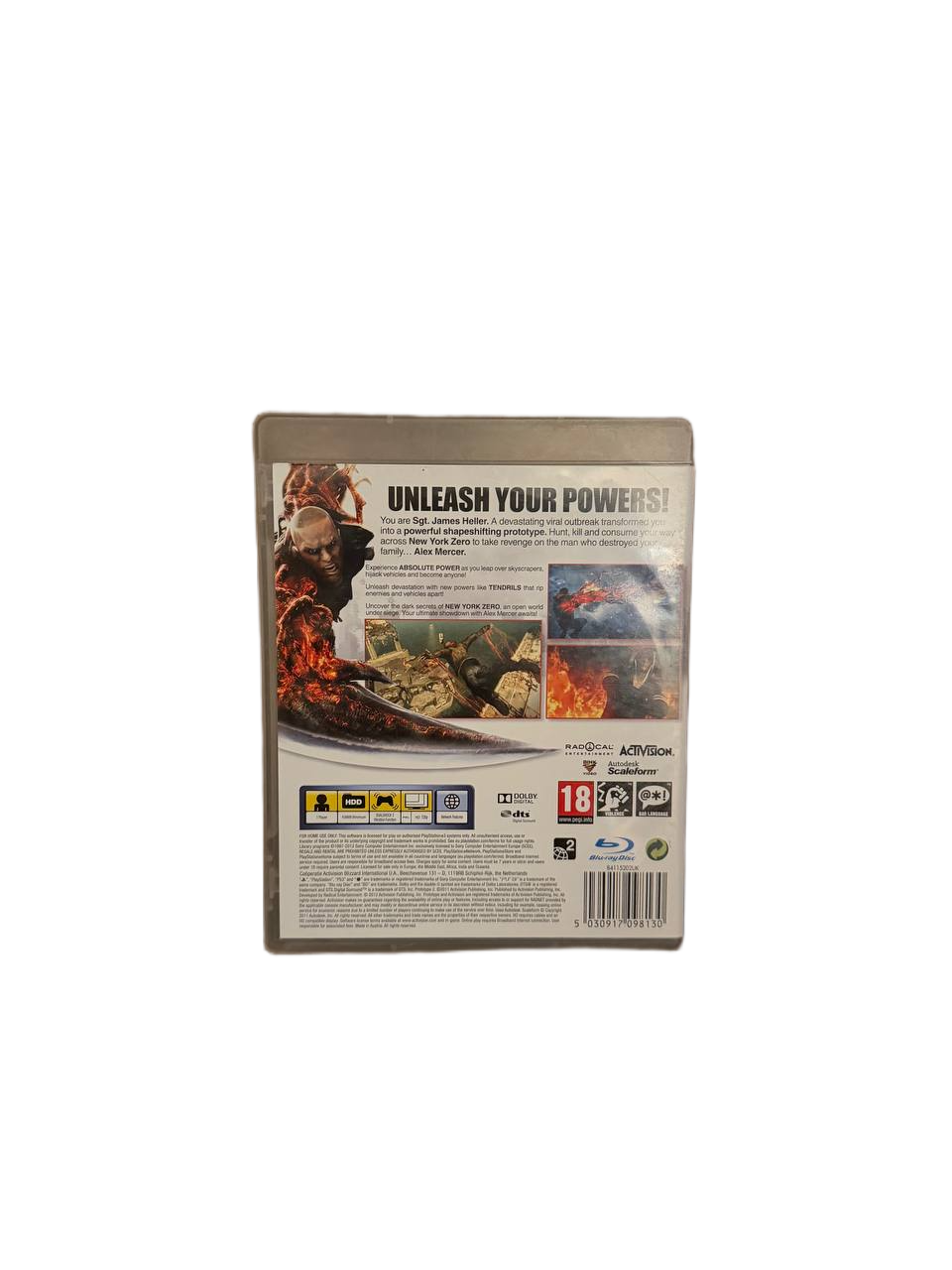 Prototype 2 PS3 - Back Cover