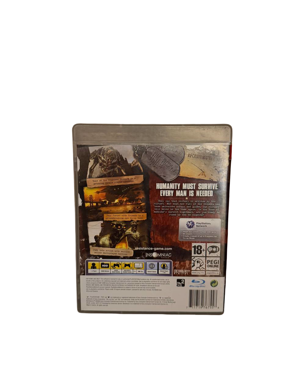 Resistance 2 PS3 - Back Cover