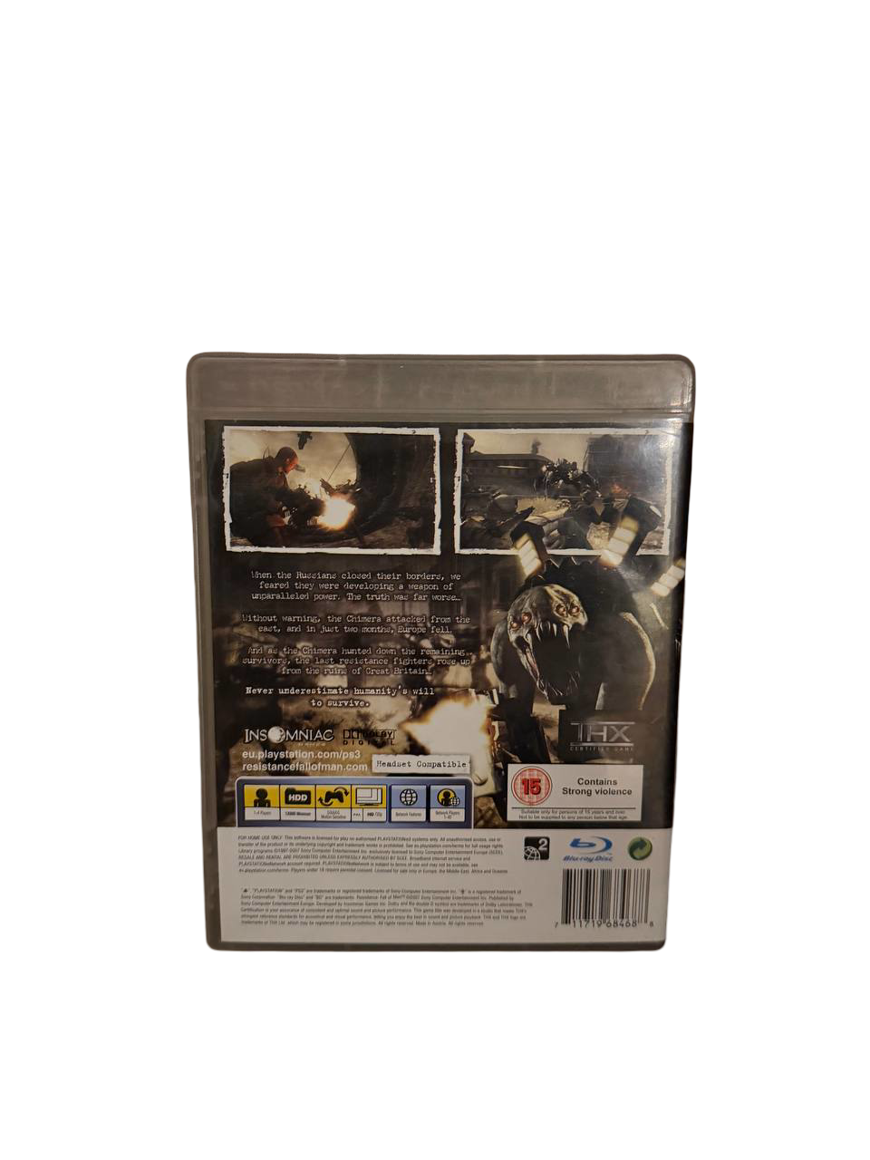 Resistance Fall of Man PS3 - Back Cover