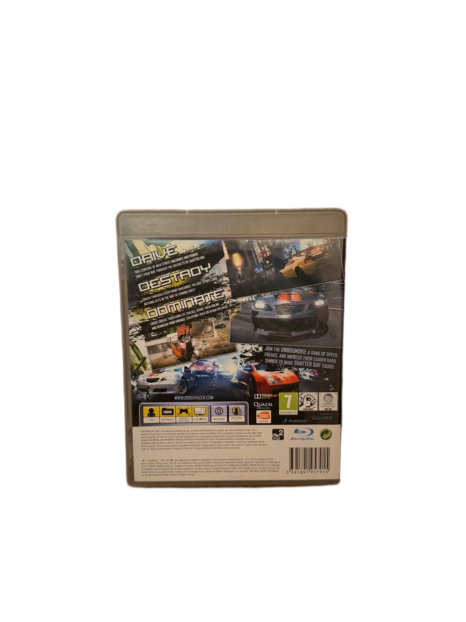 Ridge Racer Unbounded PS3 - Back Cover