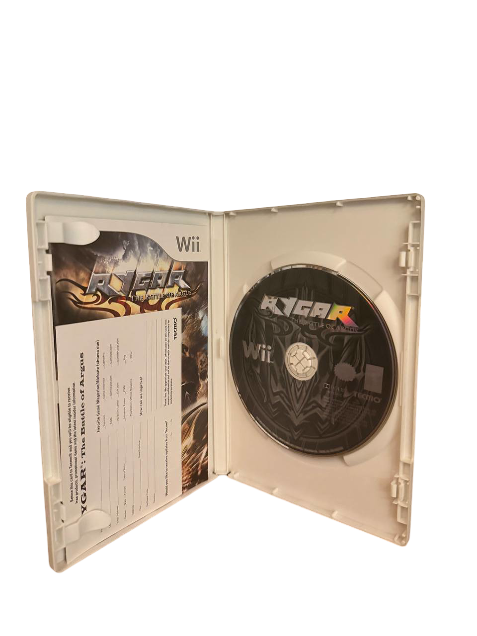 Rygar The Battle of Argus Wii - Disc & Case