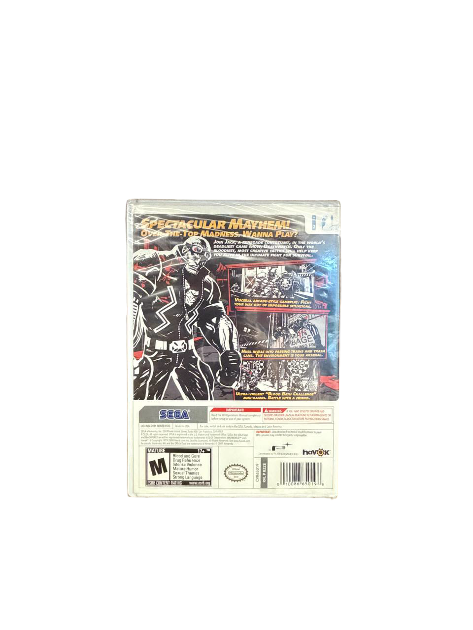 MadWorld Nintendo Wii - Back Cover