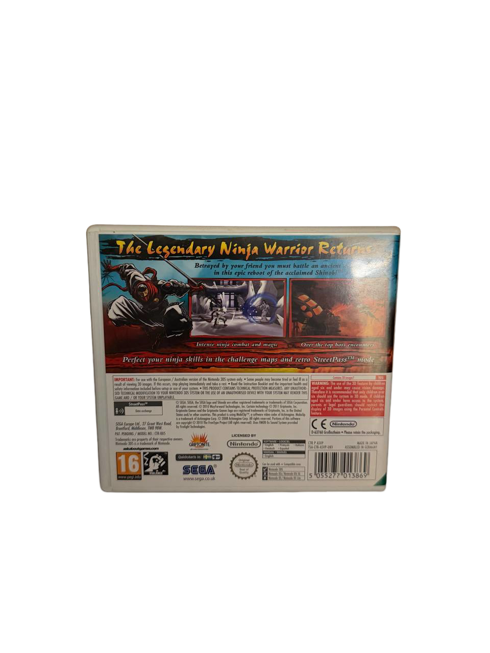 Shinobi 3DS - Back Cover