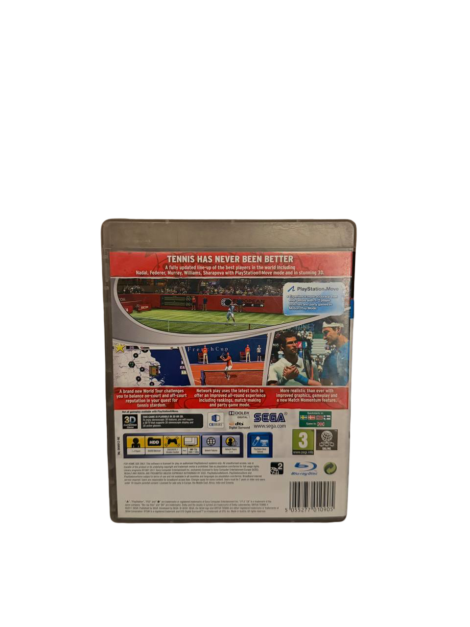 Virtua Tennis 4 PS3 - Back Cover