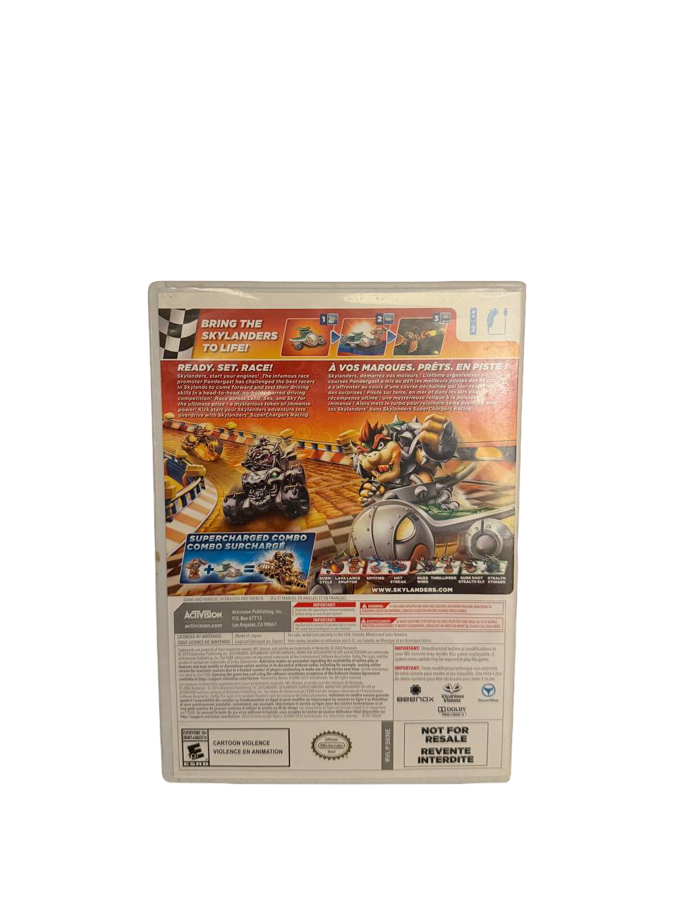 Skylanders SuperChargers Racing Wii - Back Cover