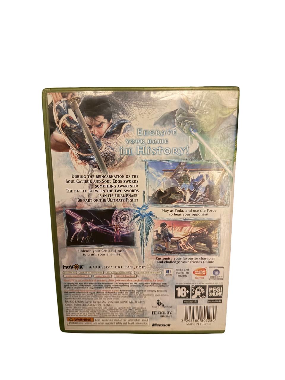 SoulCalibur IV Xbox 360 - Back Cover