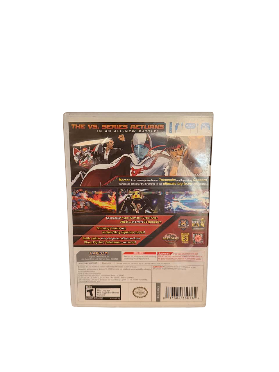 Tatsunoko vs Capcom Ultimate All-Stars Wii - Back Cover
