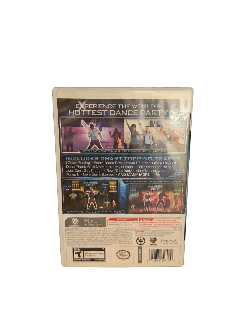 The Black Eyed Peas Experience Limited Edition Wii - Back Cover