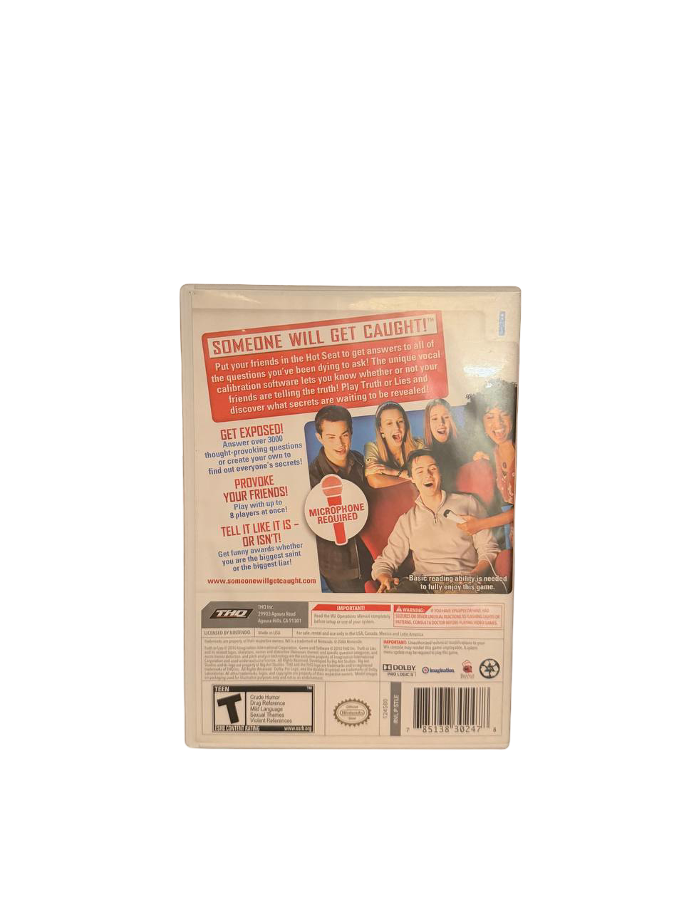 Truth or Lies Wii - Back Cover
