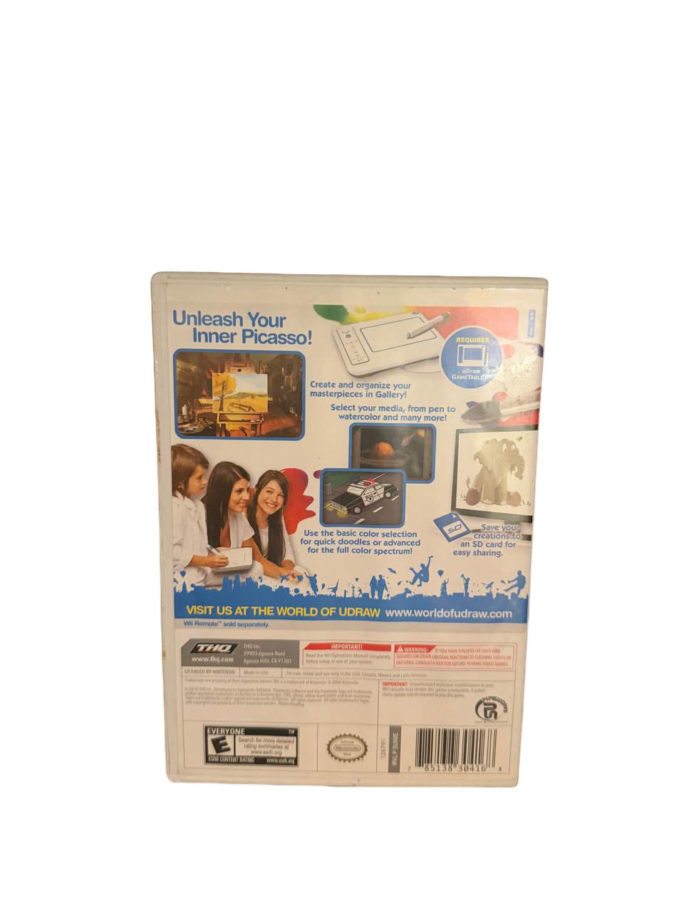 uDraw Studio Wii - Back Cover
