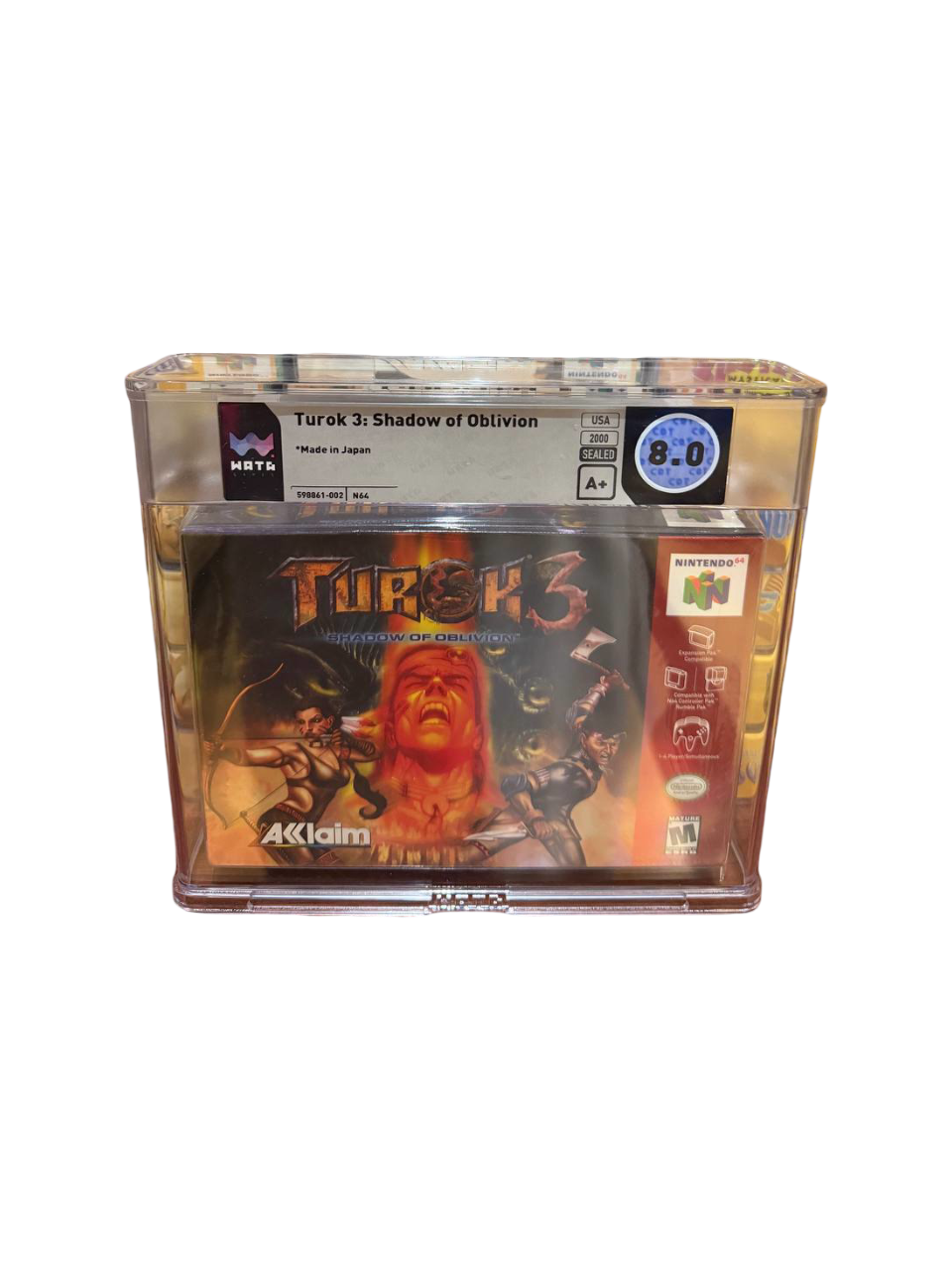 Turok 3 Shadow of Oblivion N64 WATA 8.0 A+ Sealed