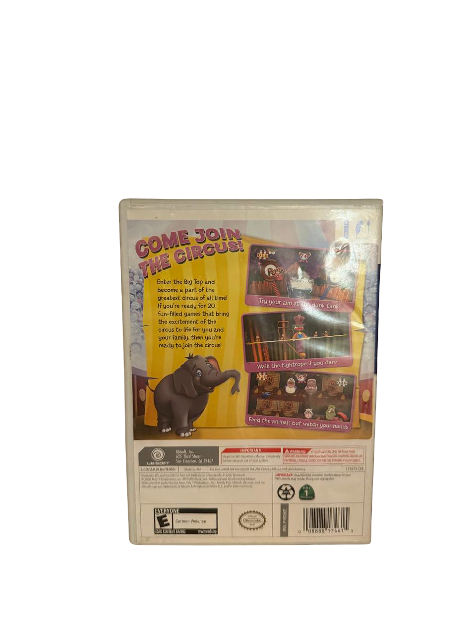 Circus Games Wii - Back Cover