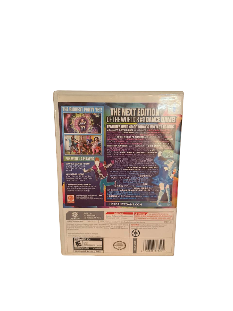 Just Dance 2014 Wii - Back Cover