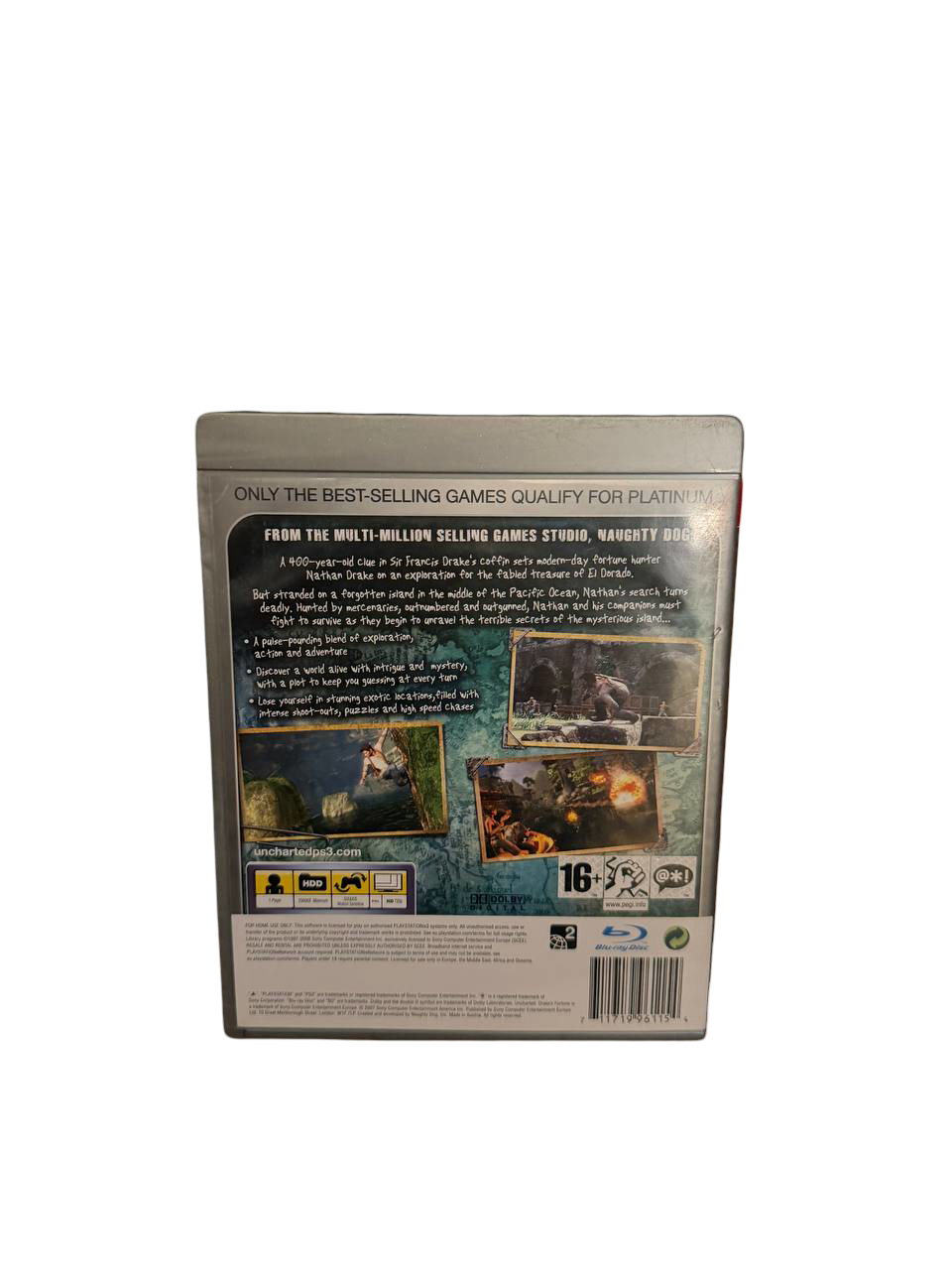 Uncharted Drake's Fortune PS3 - Back Cover
