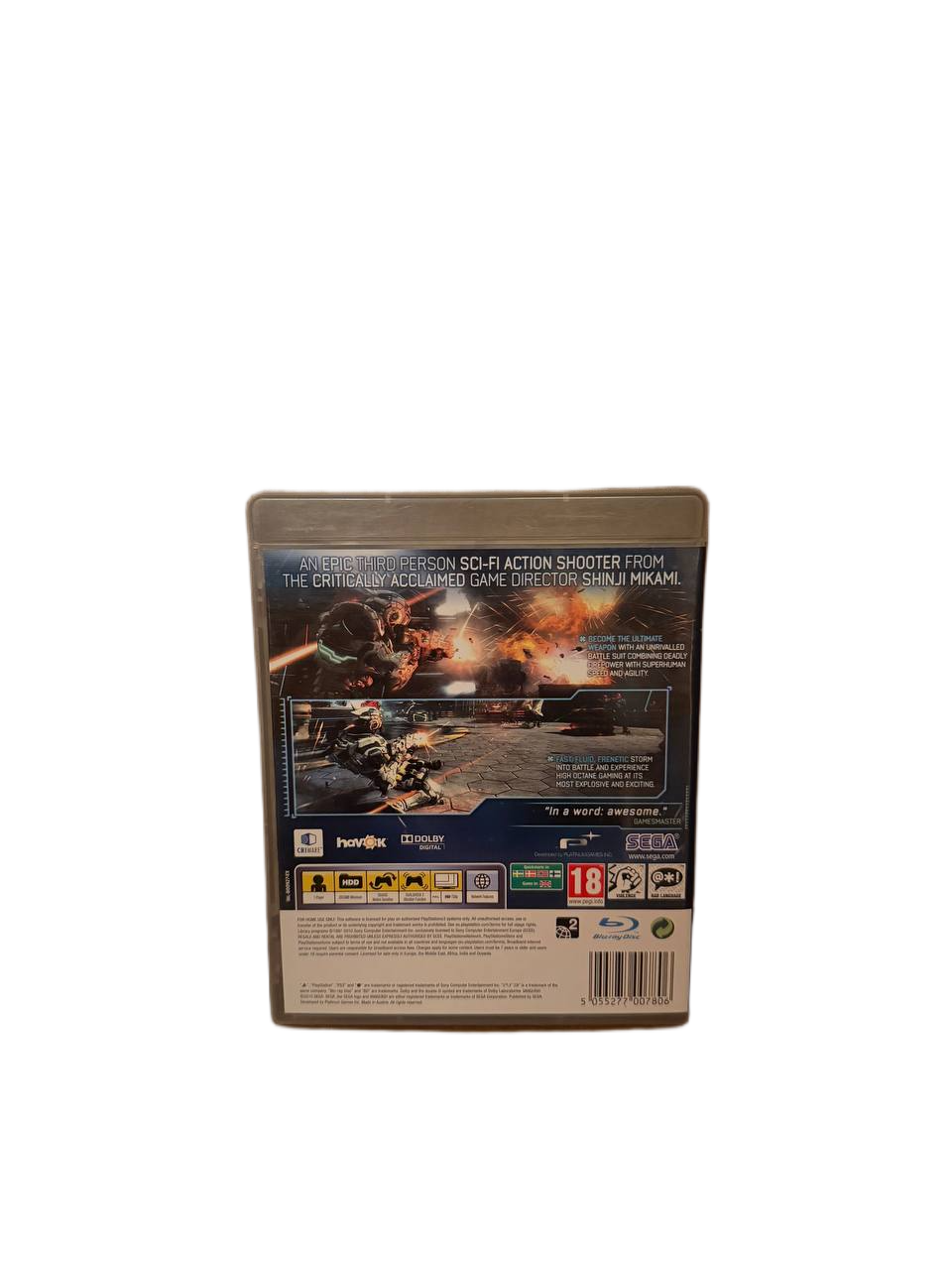 Vanquish PS3 - Back Cover