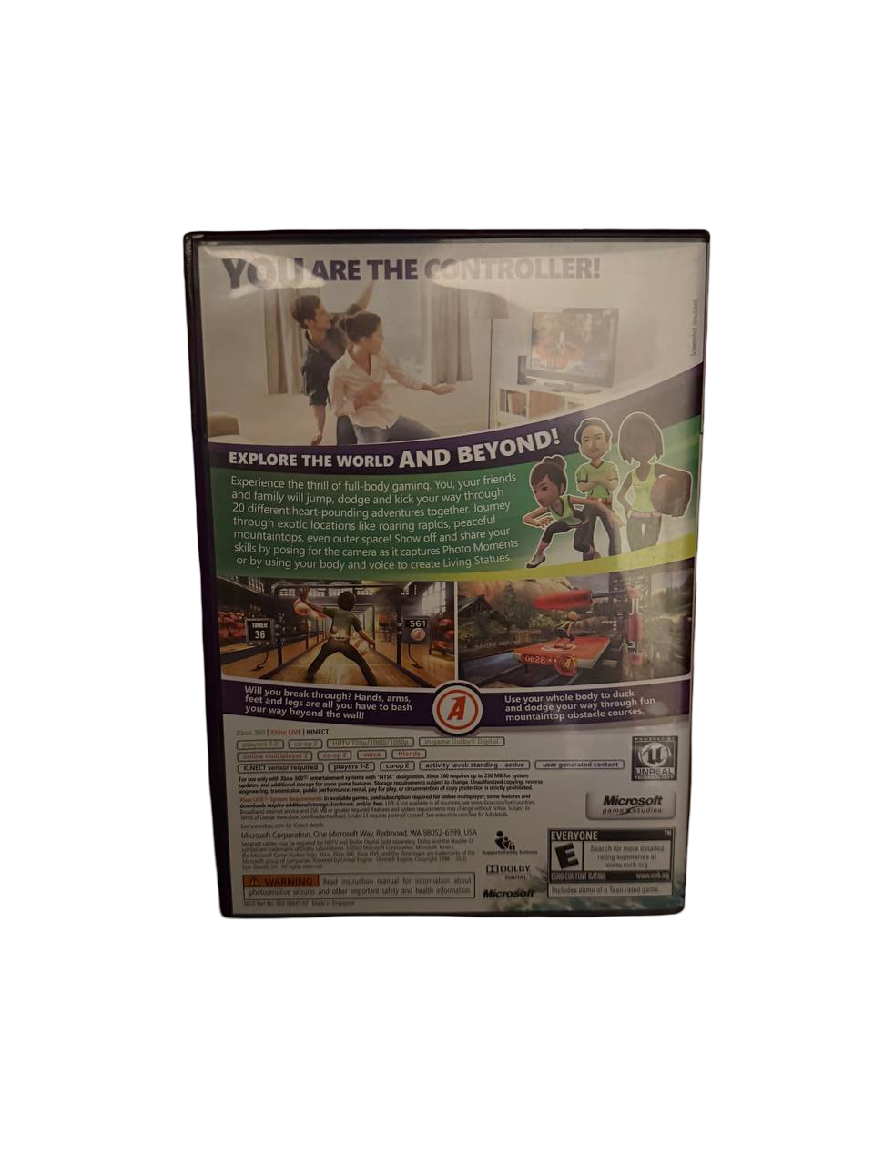 Kinect Adventures Xbox 360 - Back Cover