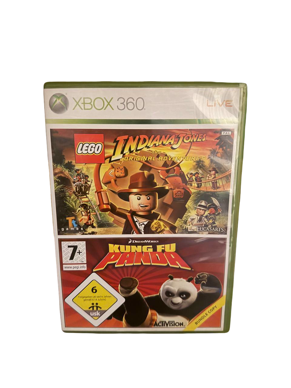 LEGO Indiana Jones + Kung Fu Panda Xbox 360 - Front Cover
