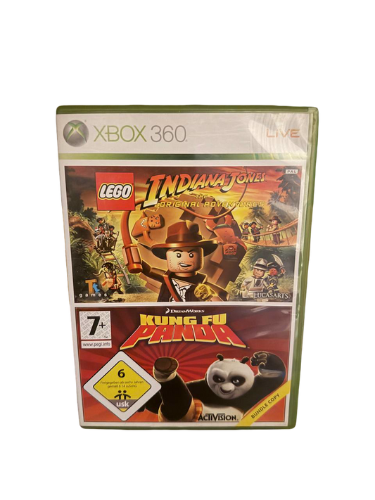 LEGO Indiana Jones + Kung Fu Panda Xbox 360 - Front Cover